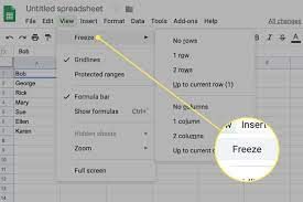How to Freeze Row in Google Sheets
